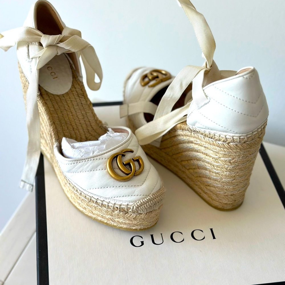 Gucci Charlotte espadrille wedges in Napa